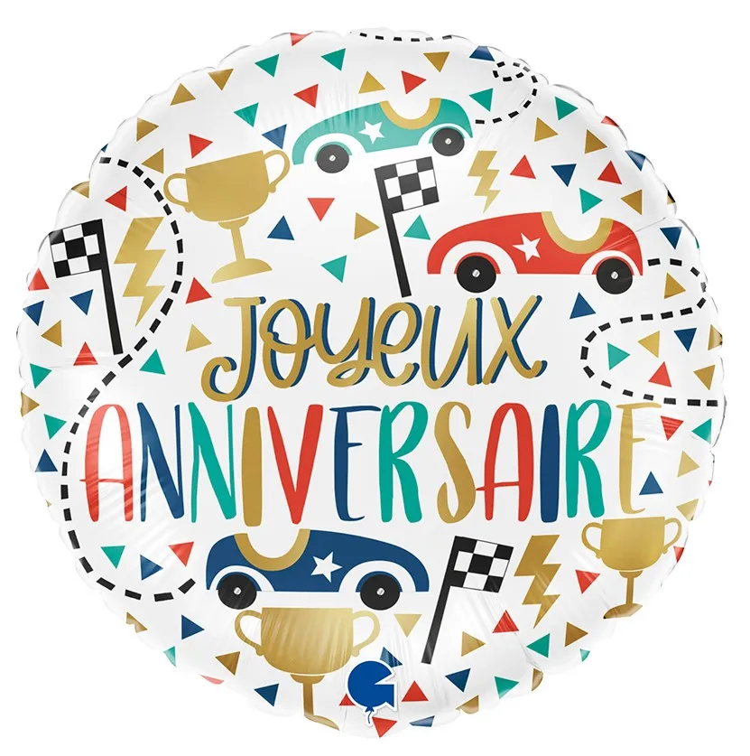 Joyeux Anniversaire - Voitures - 18 inch - Grabo