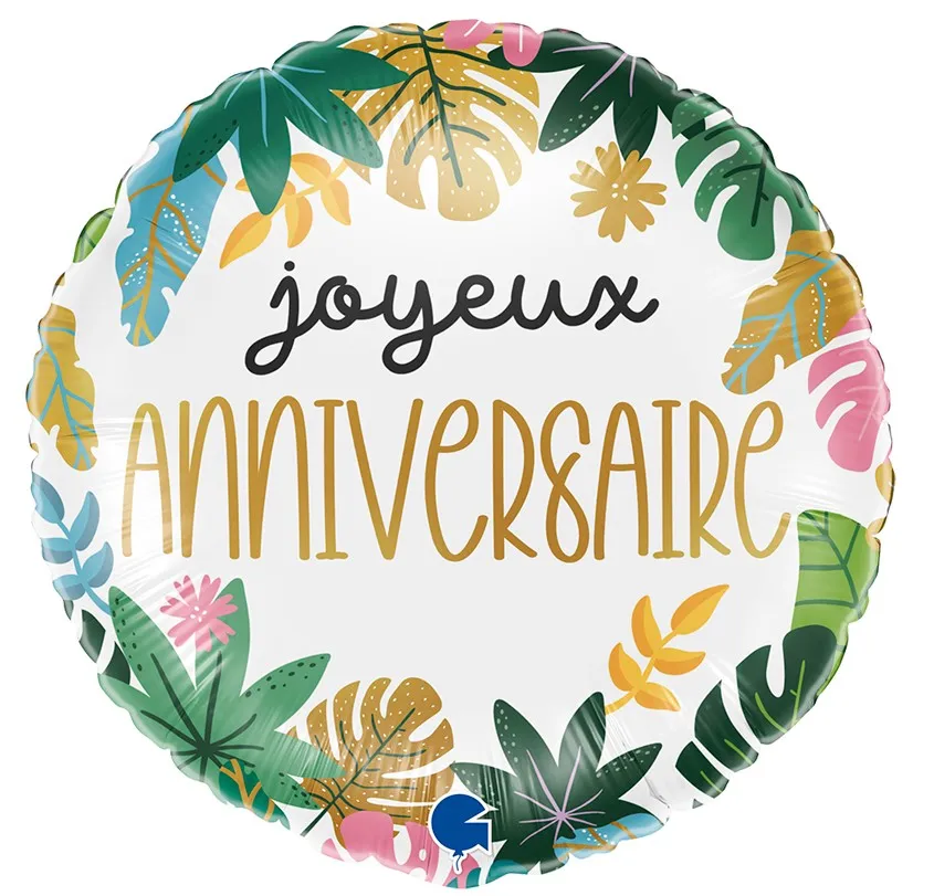 [G78213-P] Joyeux Anniversaire - Tropical - 18 inch - Grabo