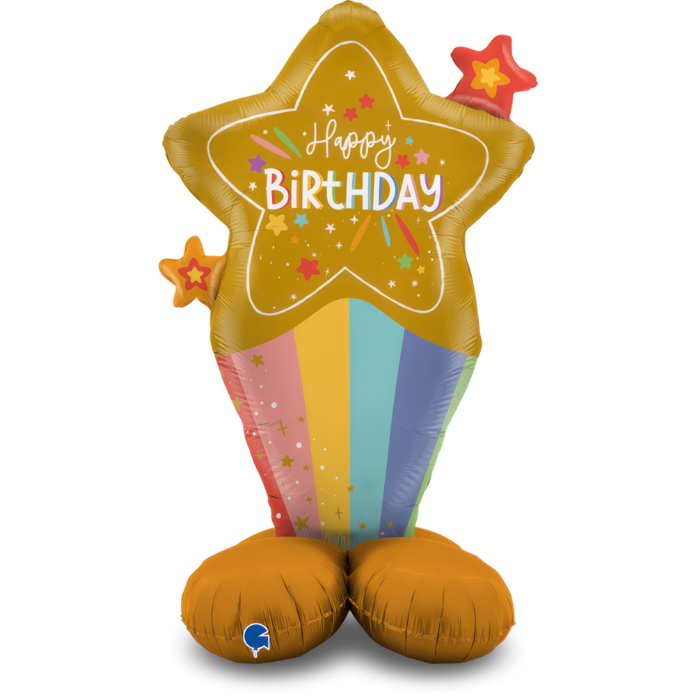 Happy Birthday - Rainbow Star - Stand Up - 52 inch - Grabo