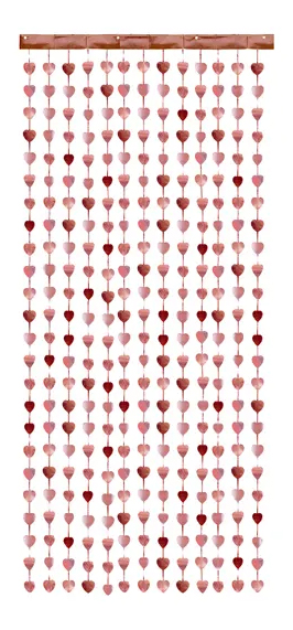 [GNT5-019] Party Curtain Backdrop - Hearts - Rose Gold
