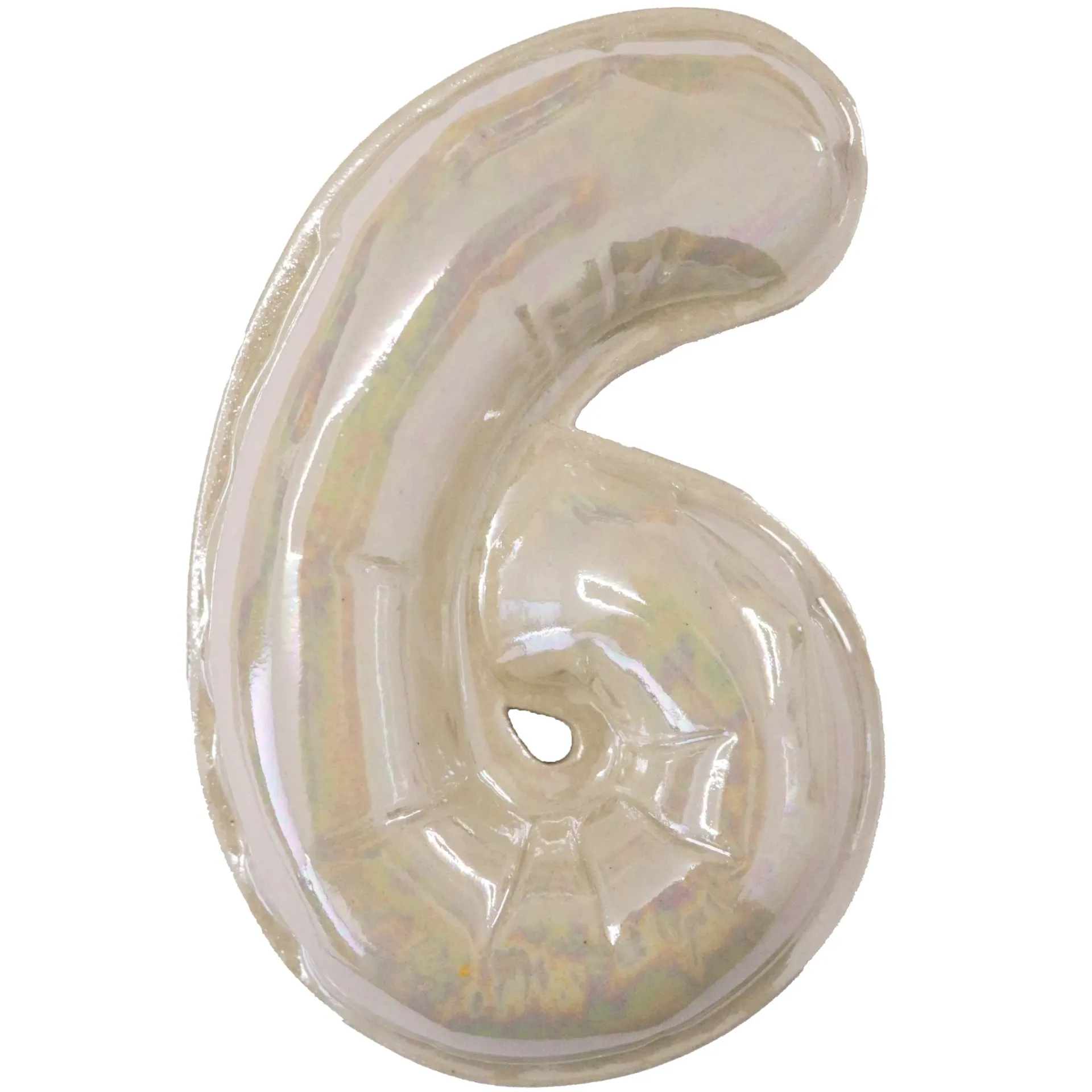 Ceramic number 6 - Handmade - 11,5 cm