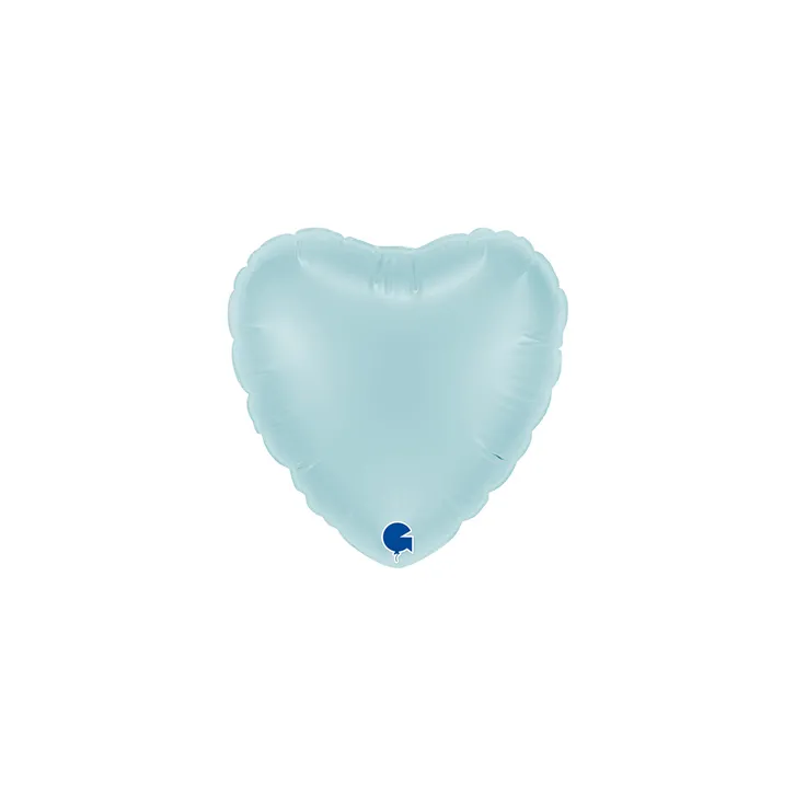 [04021PB-B10] Heart Pastel Blue - 4 inch - Grabo - 10 Stuks