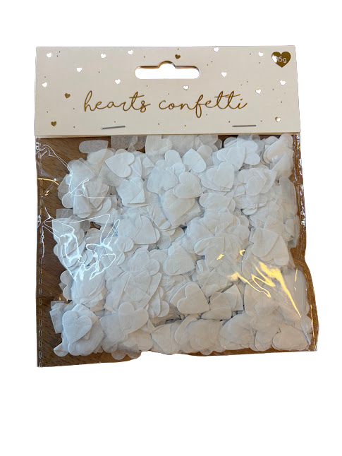 Confetti Hearts - White - 15gr