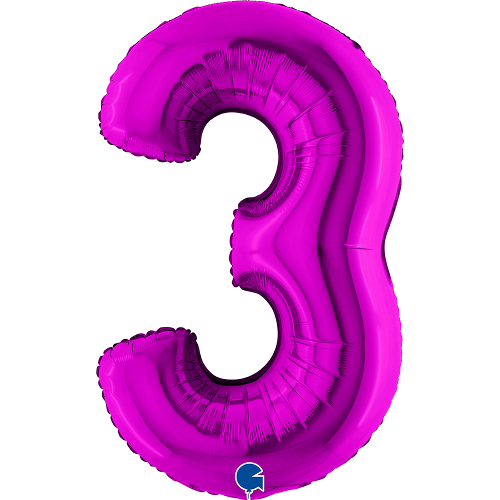 [053P-P] Number 3 - Purple - 40 inch - Grabo