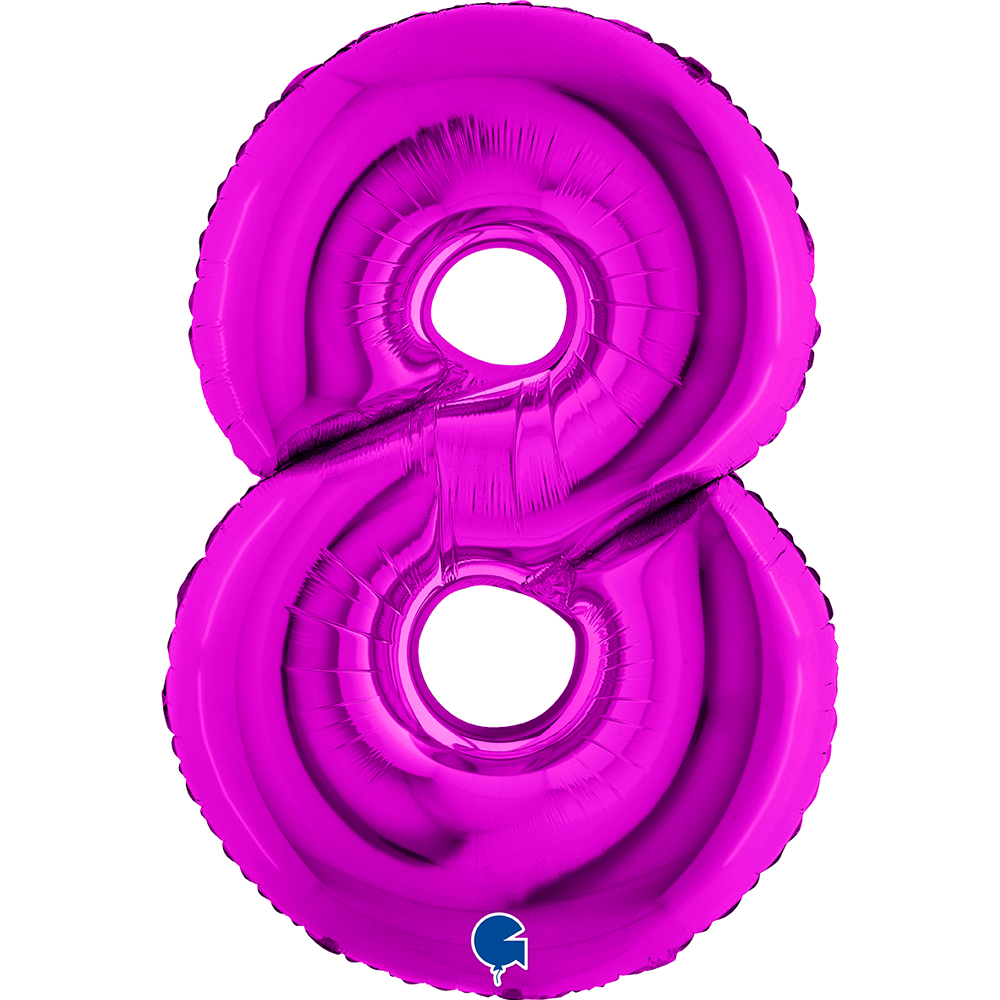 [058P-P] Number 8 - Purple - 40 inch - Grabo