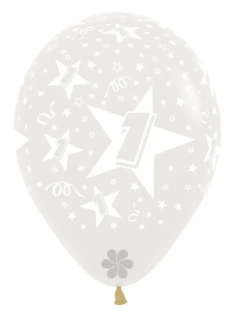 R12 - Number 1 - Crystal Clear - 390 - 25 Stuks