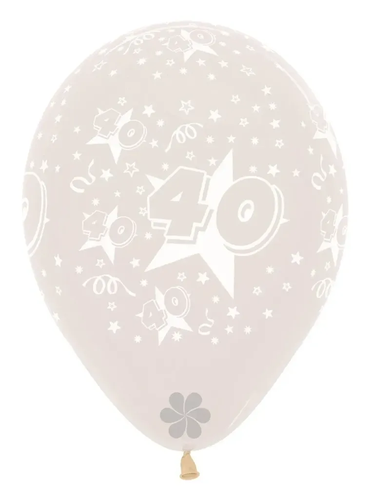 R12 - Number 40 - Stars - Crystal Clear - 390 - 25pcs