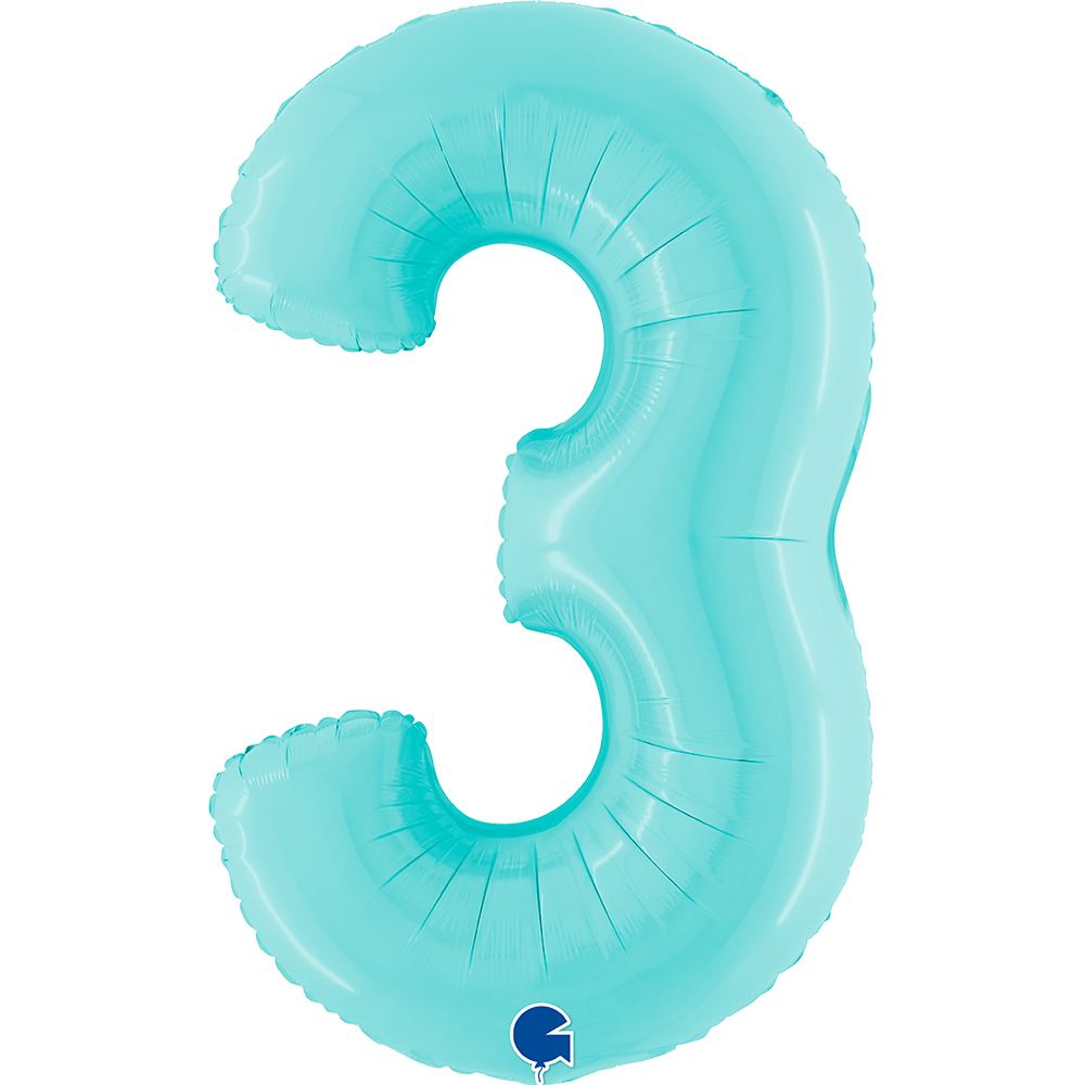 [063PB-P] Number 3 - Light Blue - 40 inch - Grabo
