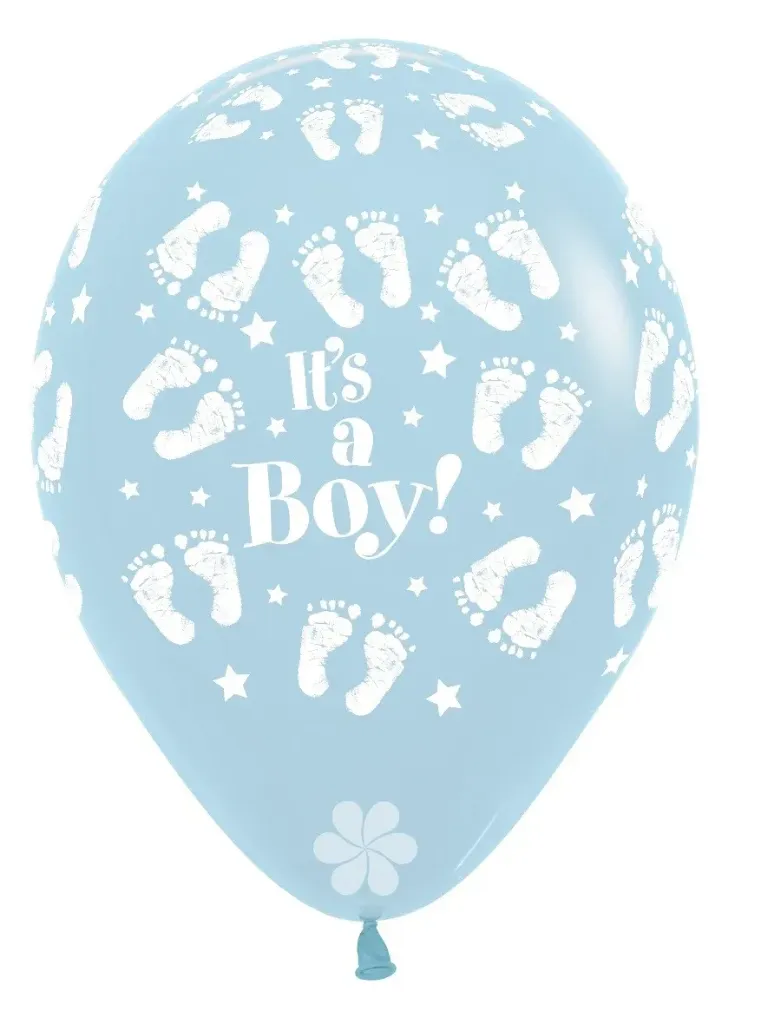 R12 - It's a Boy Footprint - Pastel Matte Blue - 640 - 25 Pcs