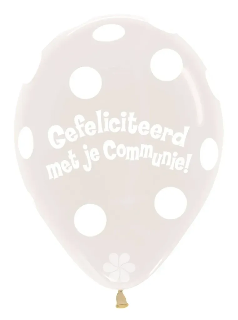 [R12CO390] R12 - Communie - Polka Dots - Clear - 390 - 25 Stuks