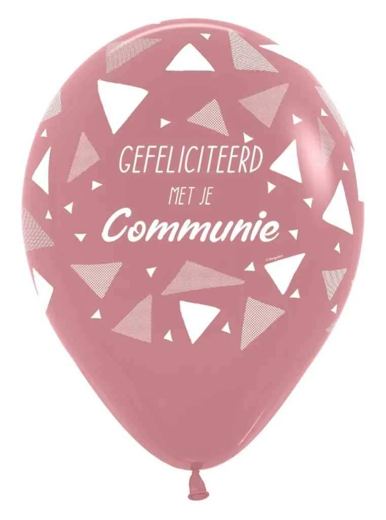 [R12COMTR010] R12 - Gefeliciteerd Met Je Communie - Triangles - Rosewood - 010 - 25 Stuks
