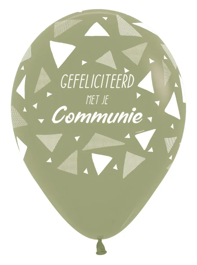 R12 - Gefeliciteerd Met Je Communie - Triangles - Eucalyptus - 027 - 25 Pcs