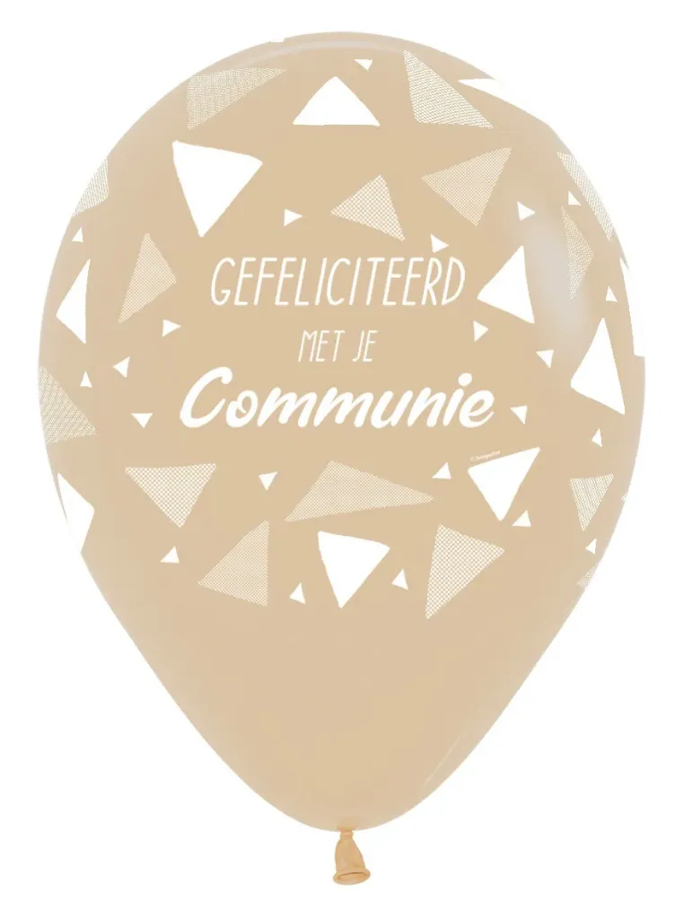 R12 - Gefeliciteerd Met Je Communie - Triangles - White Sand - 071 - 25 Pcs