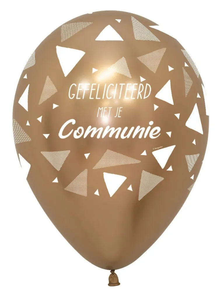 [R12COMTR970] R12 - Gefeliciteerd Met Je Communie - Triangles - Reflex Gold - 970 - 25 Stuks