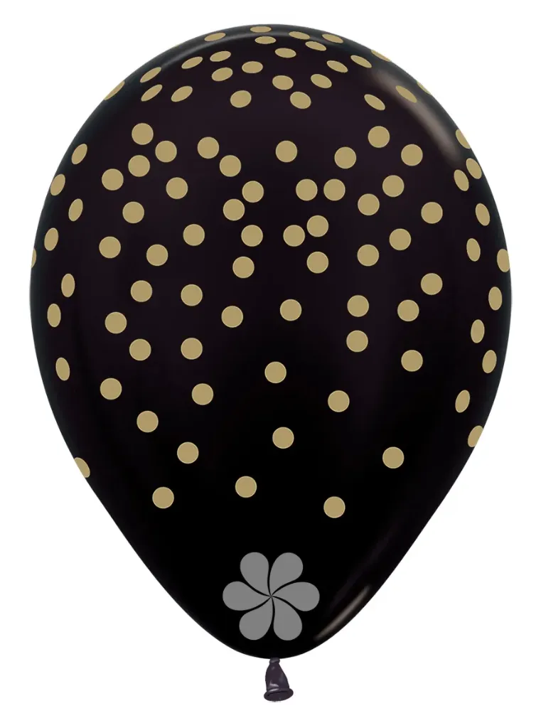 R12 - Confetti - Gold Print - Metallic Black - 580 - 25 St.