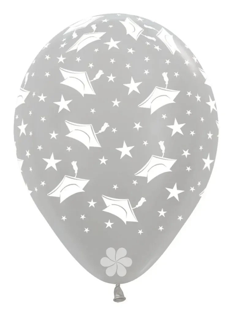 [R12GRAD481] R12 - Graduation Hats - Silver - 481- 25 Stuks