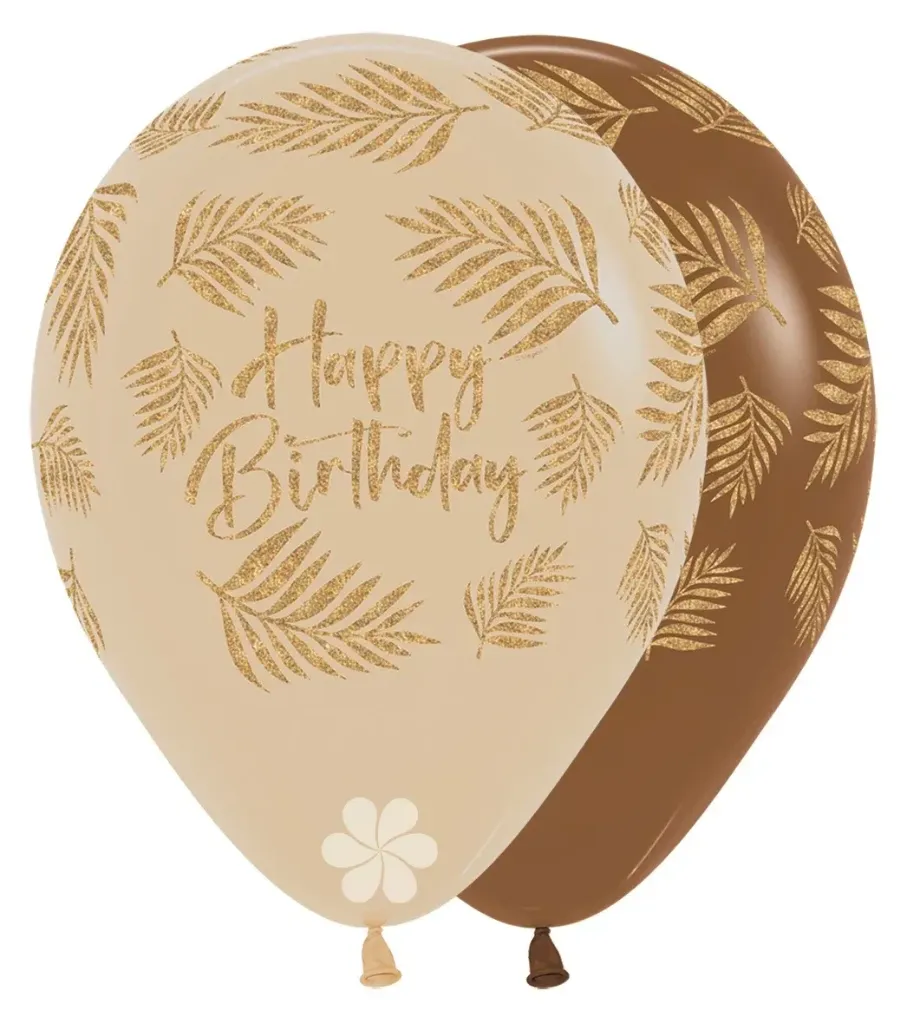 [R12HBPALM] R12 - Happy Birthday - Palms - Glitter Ink - 25 Pcs
