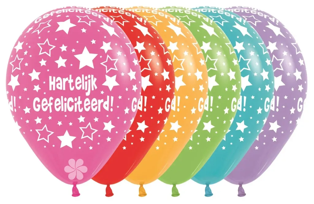 [R12HG] R12 - Hartelijk Gefeliciteerd - Assortiment - 25 Stuks