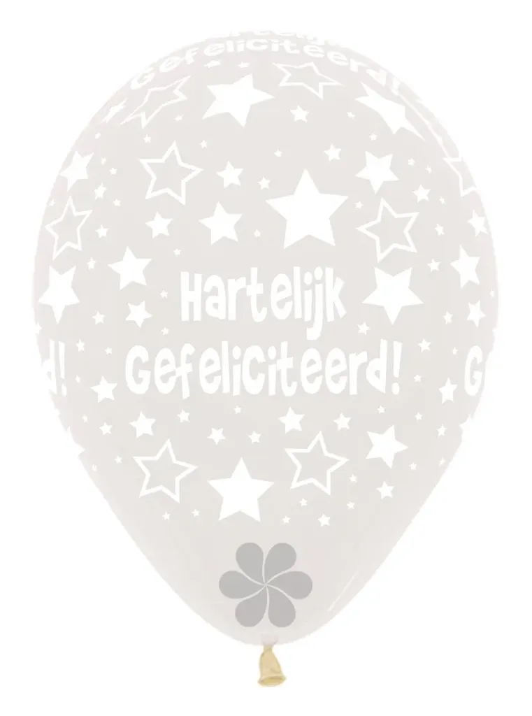 R12 - Hartelijk Gefeliciteerd - Clear - 390 - 25 St.