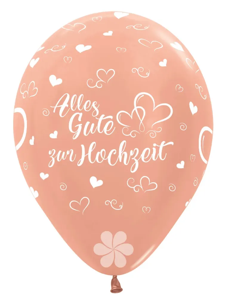 R12 - Alles Gute zur Hochzeit - Hearts - Metallic Rose Gold - 568 - 25 St.