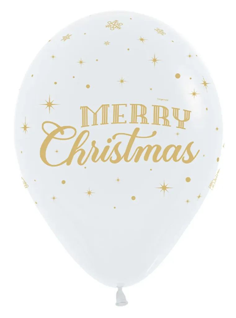 R12 - Merry Christmas Gold - White - 005 - 25 Stuks