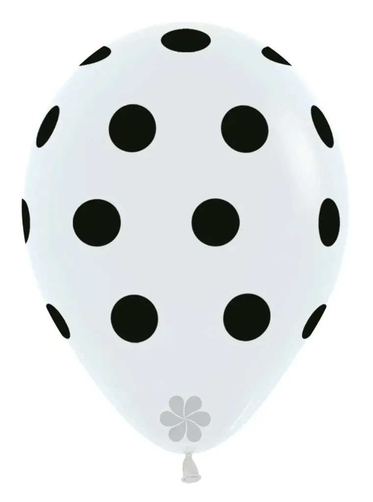 [R12PD005] R12 - White with Black Dots - 25pcs