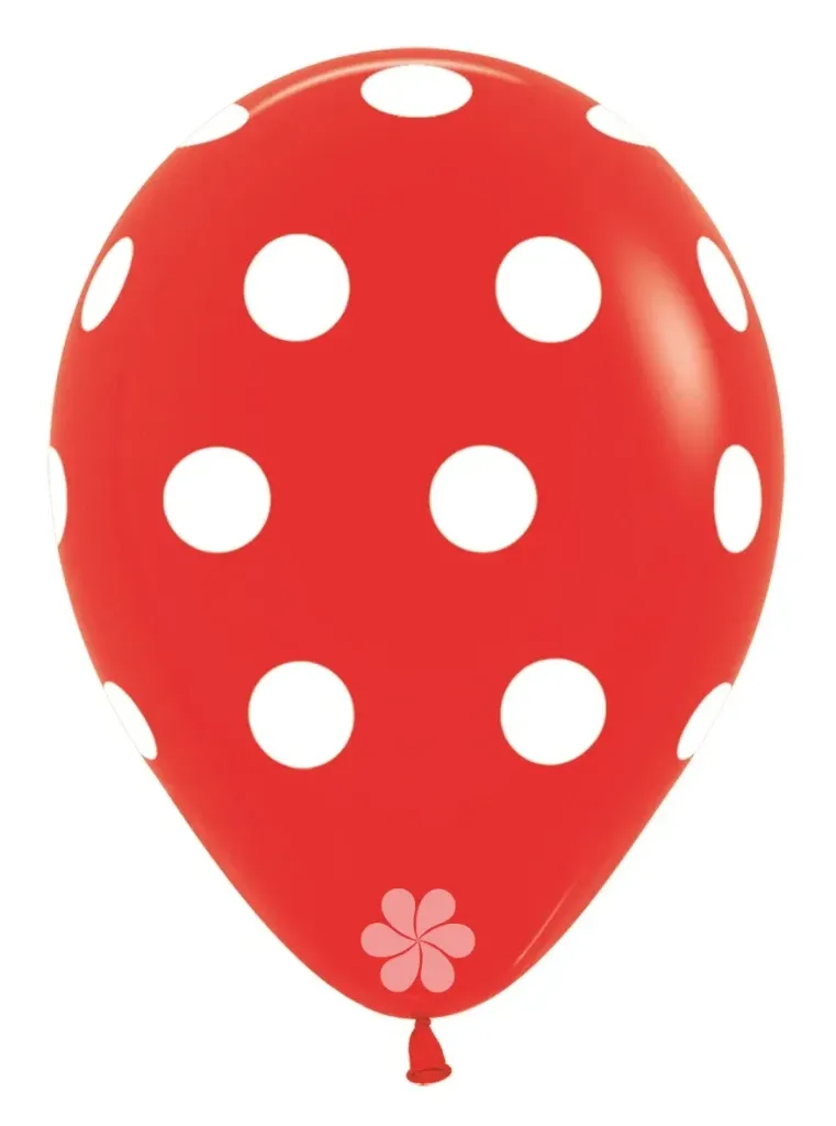 [R12PD015] R12 -  Polka Dots - Red - 015 - 25 St.