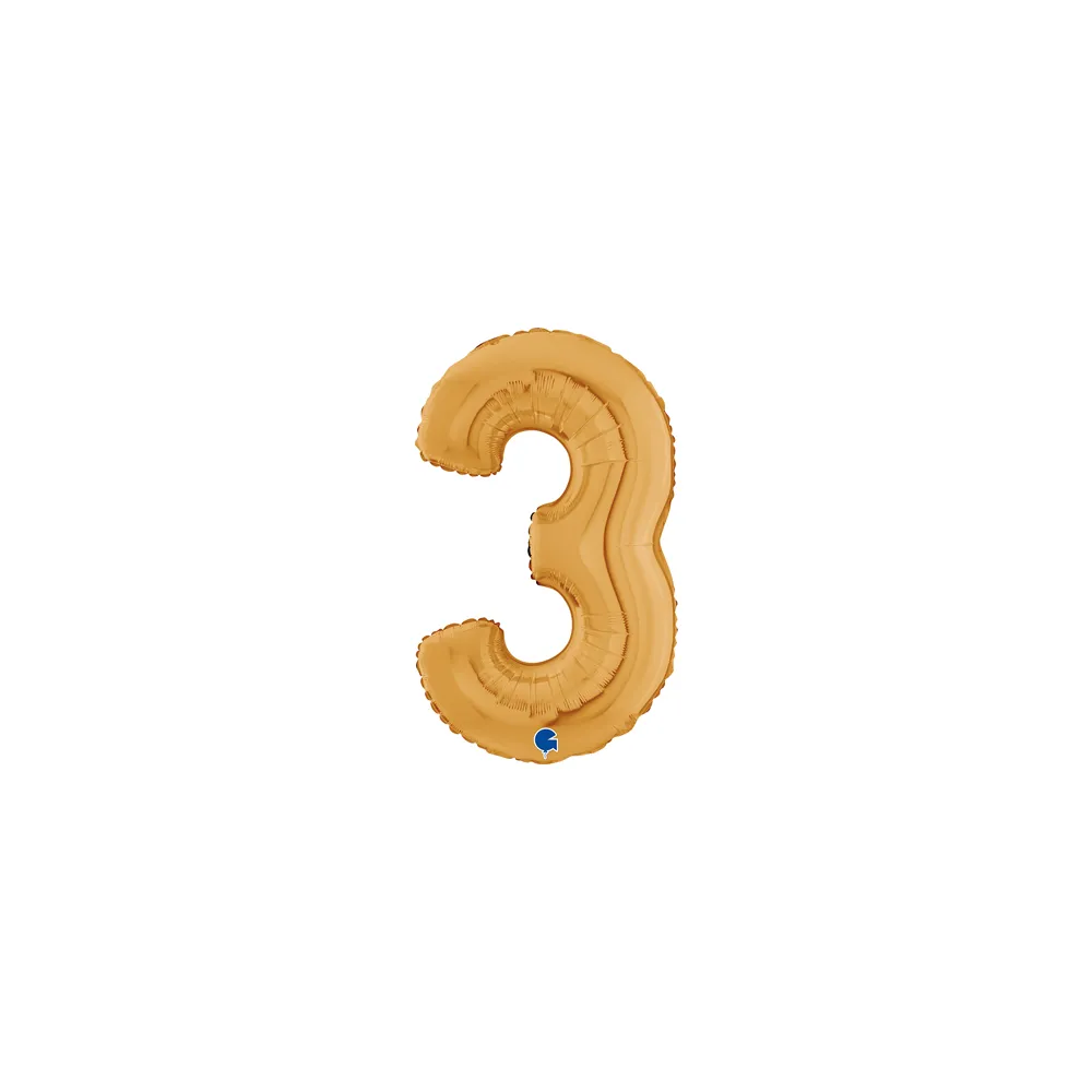 [07023G-B10] Number 3 - Gold - 7 inch - Grabo - 10 Stuks