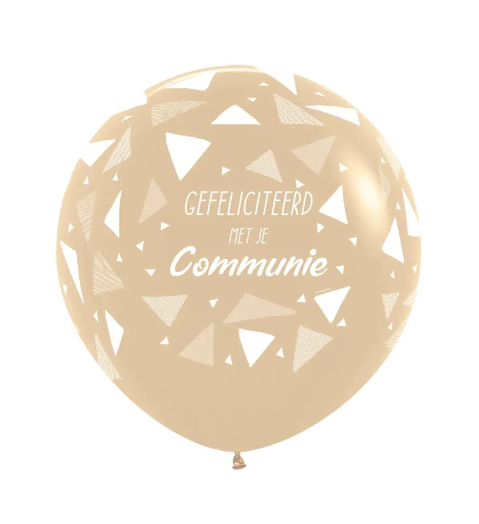 [R24COMTR071] R24 - Gefeliciteerd Met Je Communie - Triangles - White Sand - 071 - 3 Stuks