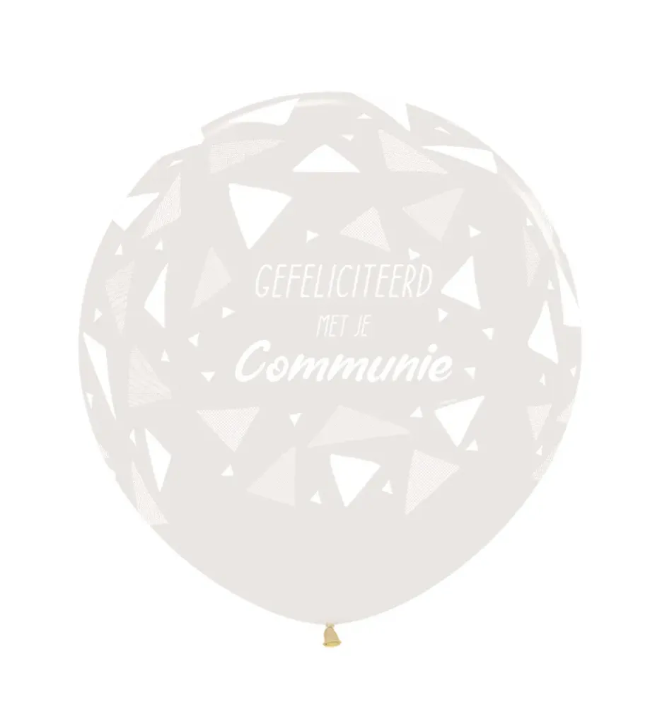 [R24COMTR390] R24 - Gefeliciteerd Met Je Communie - Triangles - Crystal Clear - 390 - 3 Stuks
