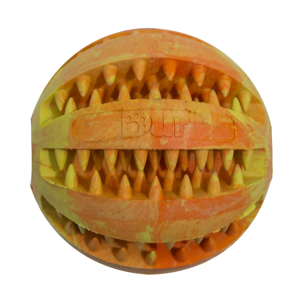 [07081] Dur - Dog Toy - Ball Medium - Yellow / Orange - 1 St.