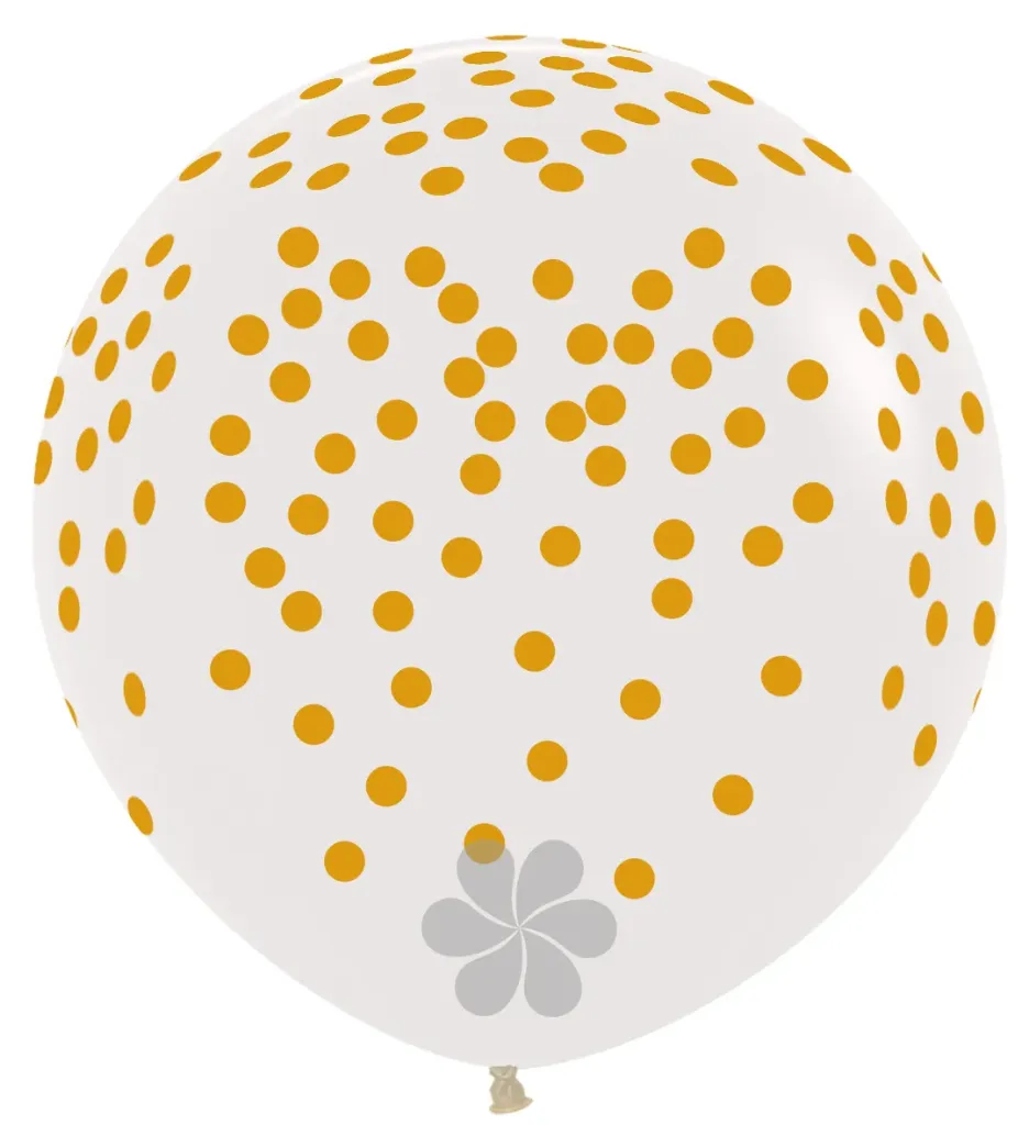 [R36CONF390] R36 - Confetti - Gold Print - Clear 390 - 2 Pcs