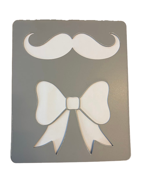 Template - Balloon Box - Moustache and Bow
