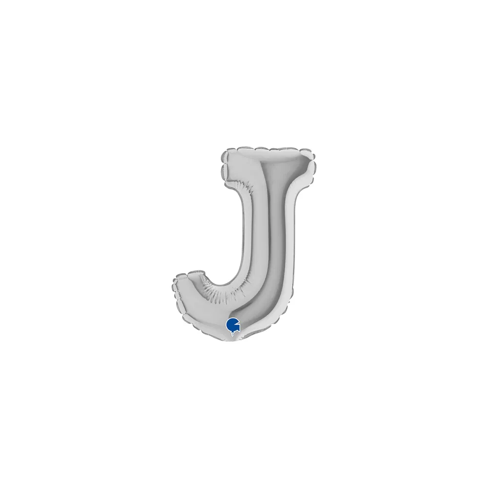 [07299S-B10] Letter J - Silver - 7 inch - Grabo - 5 Stuks