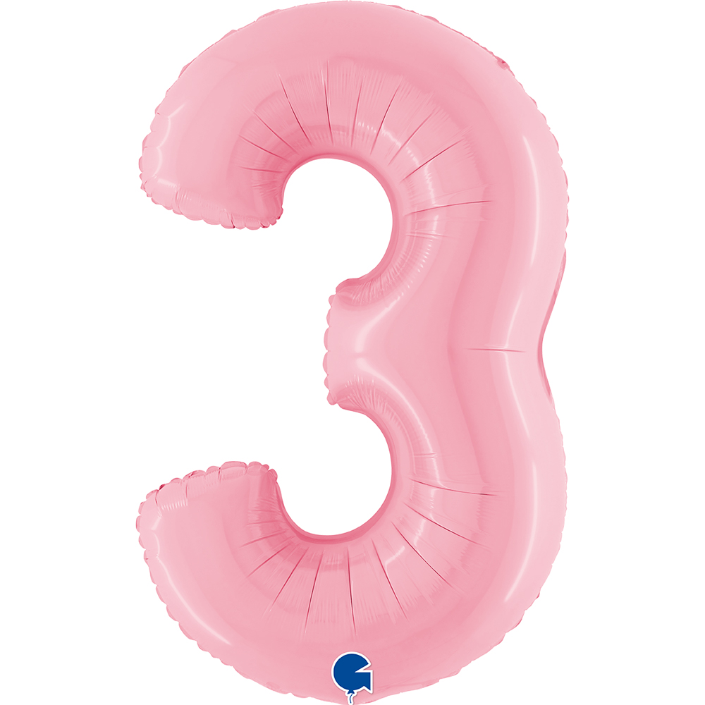 [073PP-P] Number 3 - Pink - 40 inch - Grabo