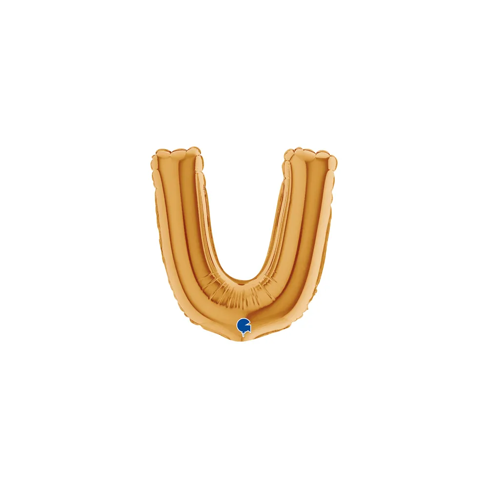 [07402G-B10] Letter U - Gold - 7 inch - Grabo - 5 Pcs