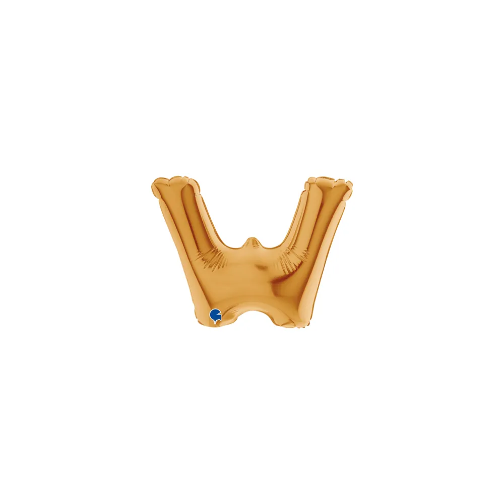 [07422G-B10] Letter W - Gold - 7 inch - Grabo - 5 Stuks