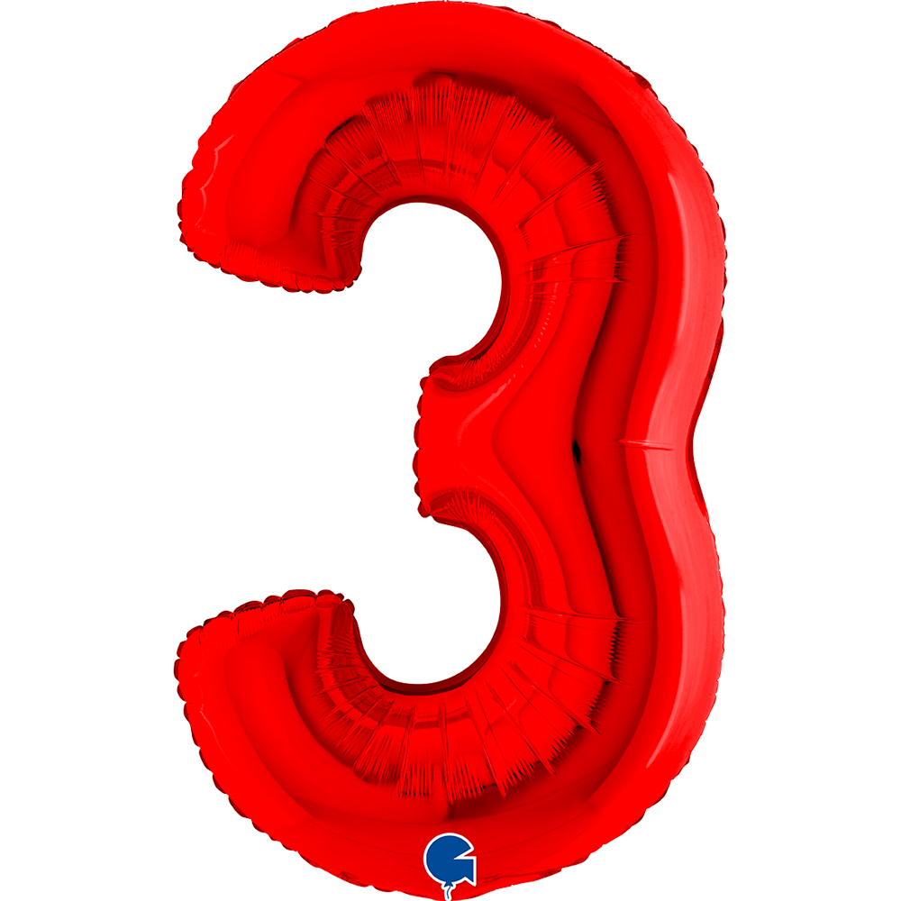 [083R-P] Number 3 - Red - 40 inch - Grabo