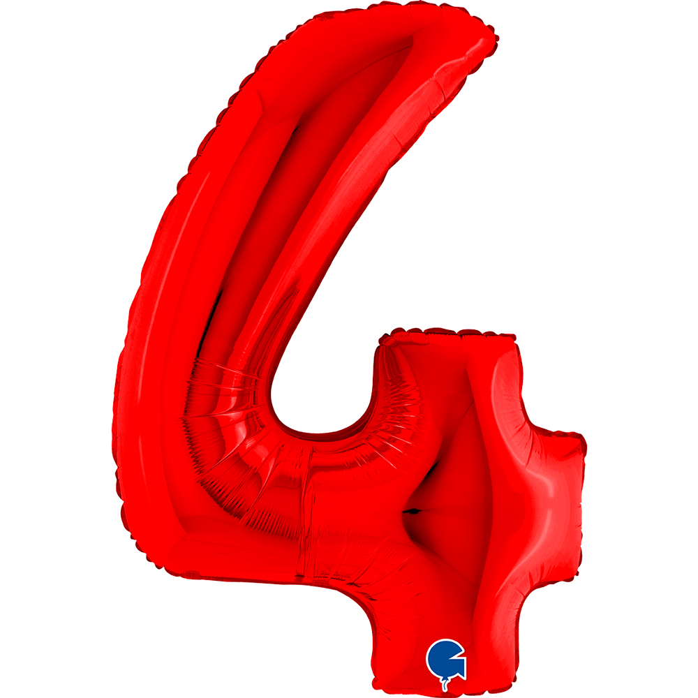 [084R-P] Number 4 - Red - 40 inch - Grabo