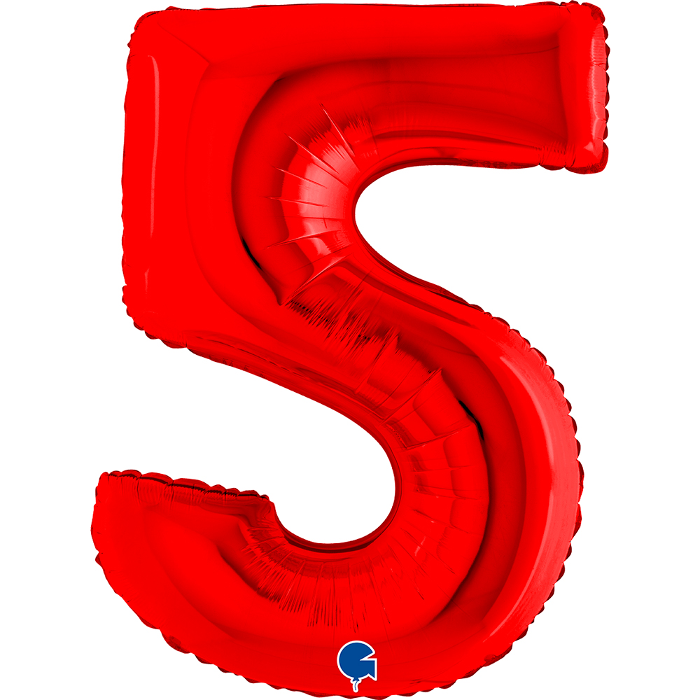 [085R-P] Number 5 - Red - 40 inch - Grabo