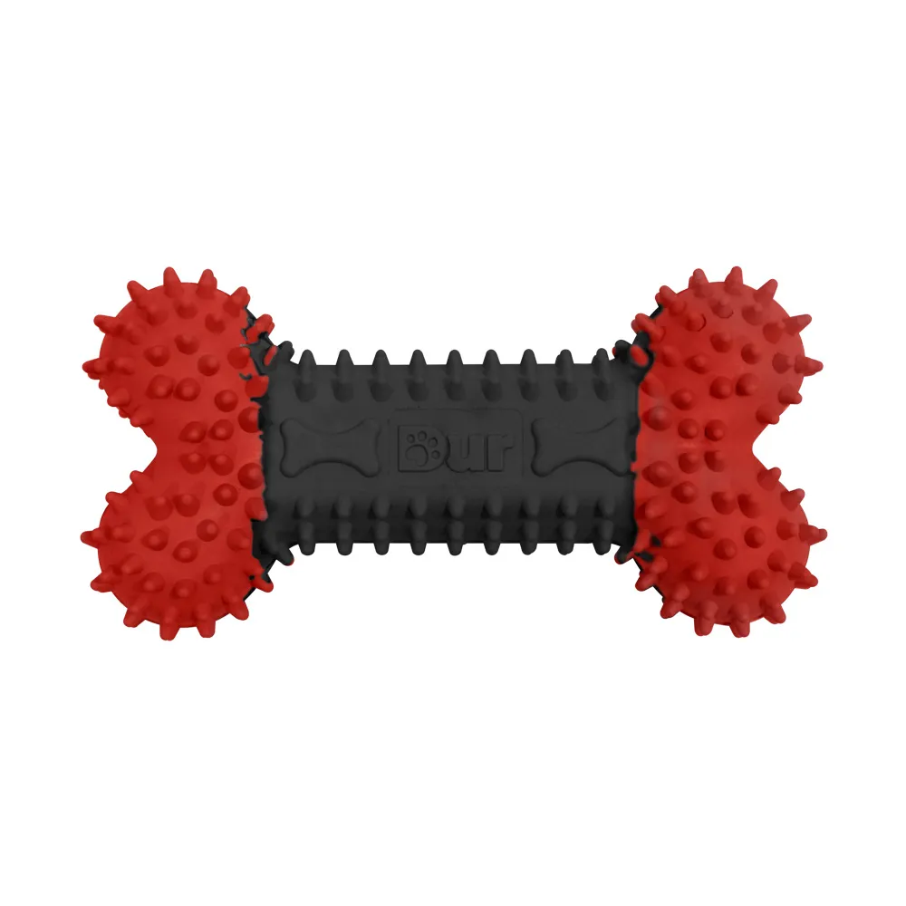 Dur - Dog Toy - Bone Small - Red / Black - 1 Stuk