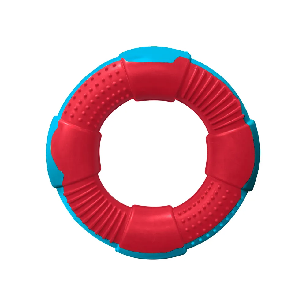 [08941] Dur - Dog Toy - Ring Medium - Red / Caribbean Blue - 1 Piece