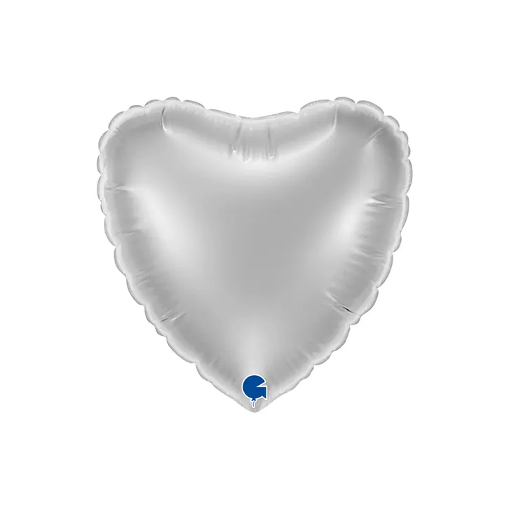 [09009S-B10] Heart Silver - 9 inch - Grabo - 10 Stuks