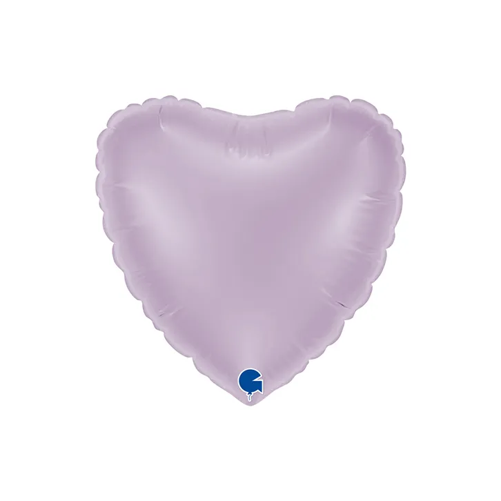 [09013L-B10] Heart Lilac - 9 inch - Grabo - 10 Pcs