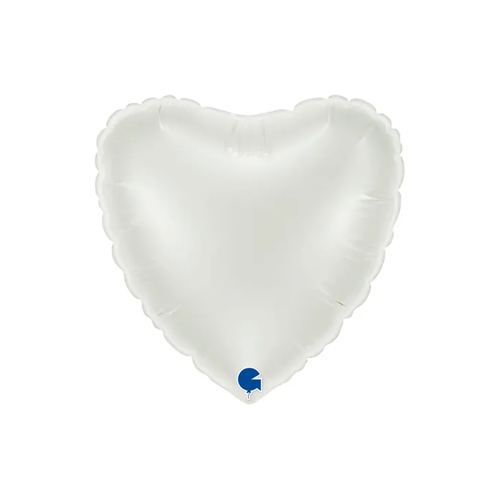 [09018WH-B10] Heart White - 9 inch - Grabo - 10 St.