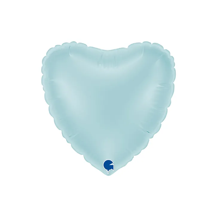 [09021PB-B10] Heart Pastel Blue - 9 inch - Grabo - 10 Stuks
