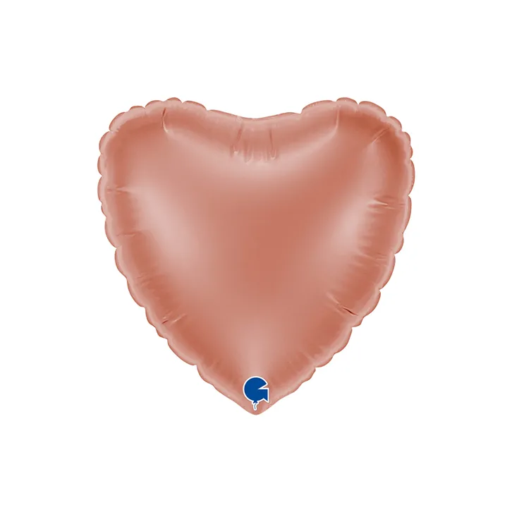 [09023RG-B10] Heart Rose Gold - 9 inch - Grabo - 10 Stuks