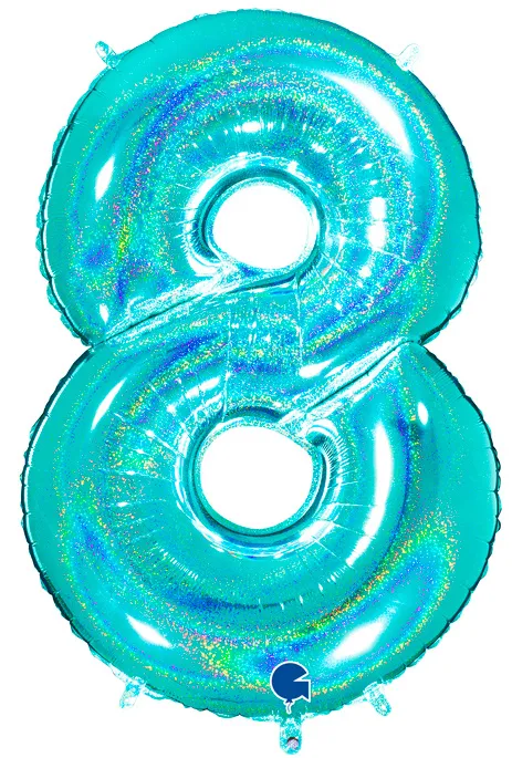 Number 8 - Glittering Tiffany - 40 inch - Grabo