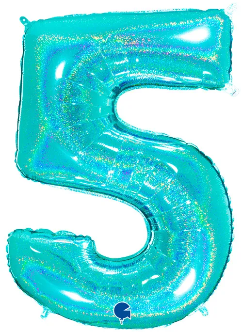 Number 5 - Glittering Tiffany - 40 inch - Grabo