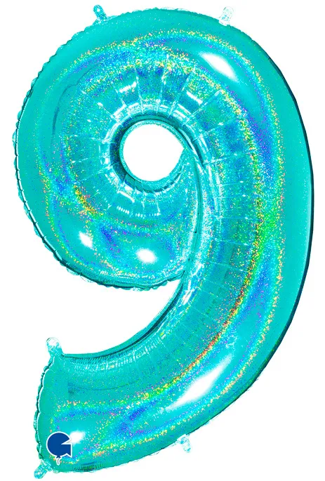 Number 9 - Glittering Tiffany - 40 inch - Grabo